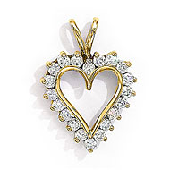 Diamond Heart Pendants